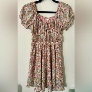 Floral Pink Mini Dress